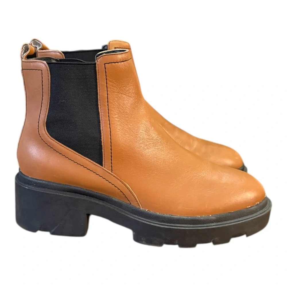 Marc Fisher Wade Leather Round Toe Chelsea Boot Women’s Size 8.5 M